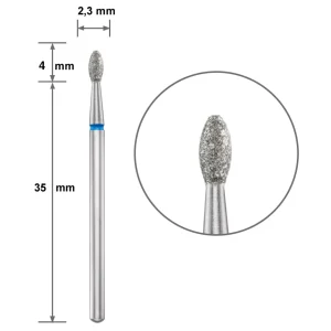 Ponteira Diamantada DUOTTI – Oliva – Azul – Diâmetro 2,3mm