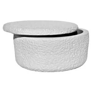 Pote Texturizado Clássico Baixo 12cm em Cimento Artesanal