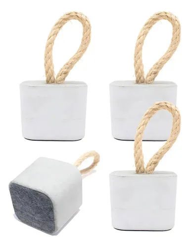 Calço de Porta em Concreto Cinza — Kit com 4 Peças Aleta