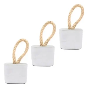 Peso de Porta de Concreto Quadrado Cinza — Kit com 3 Peças