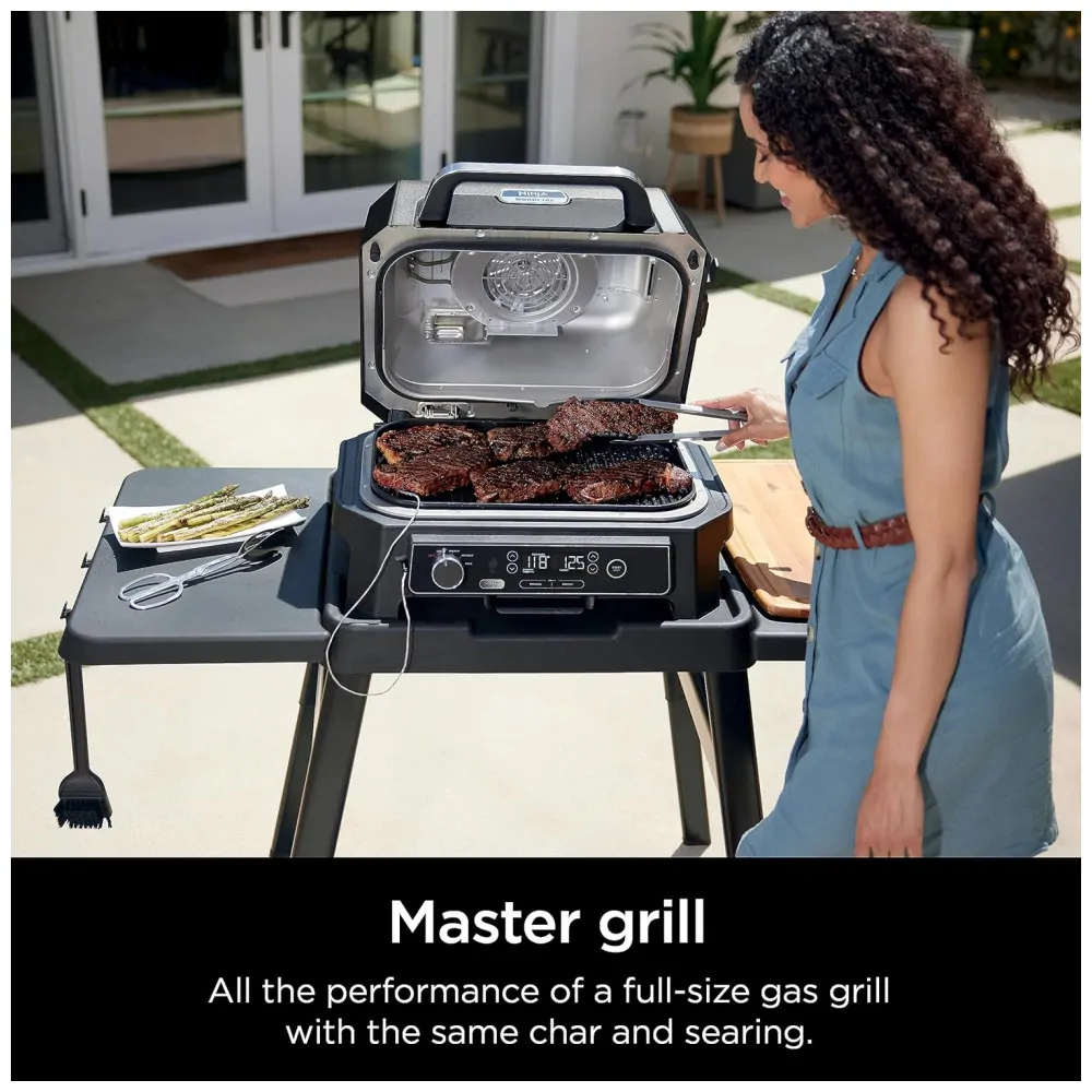 Grill Smoker Ninja Outdoor Woodfire Pro XL 4 em 1 Churrasqueira, Fumante, Air Fryer e Forno com Termômetro Embutido - Image 3