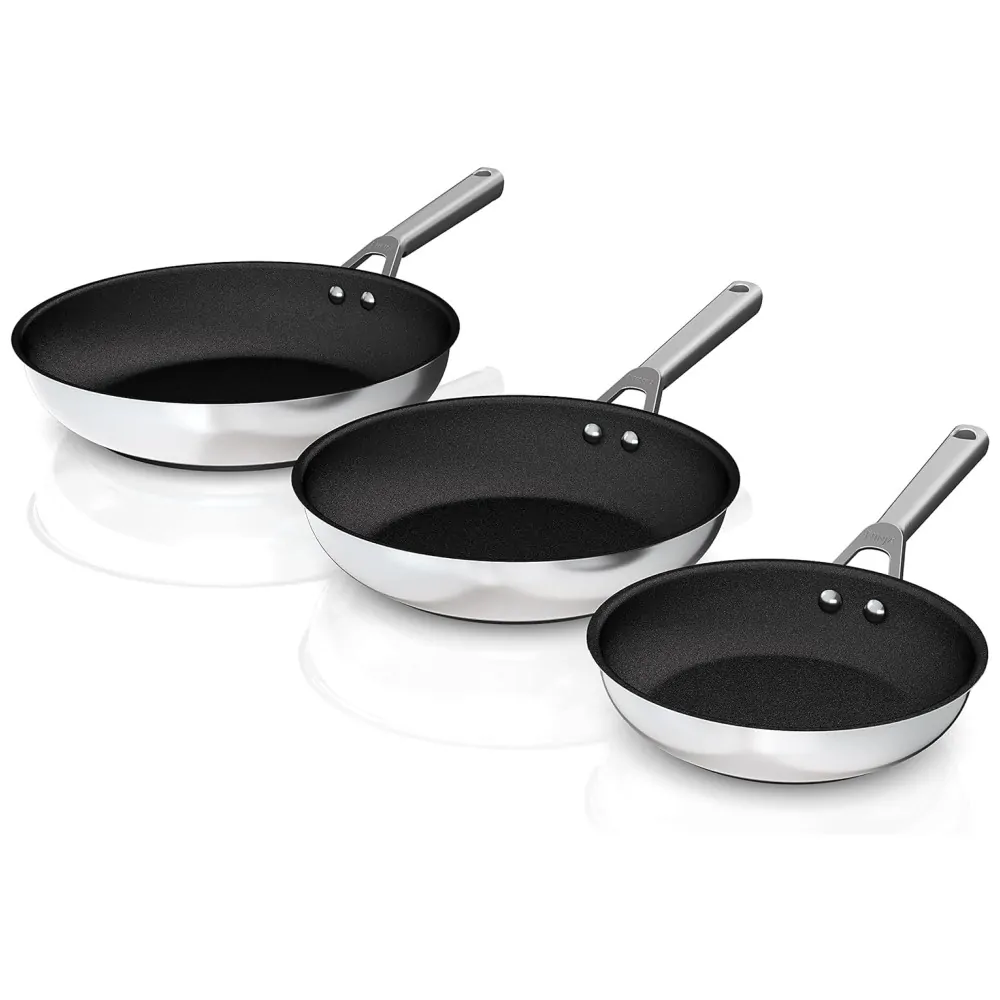 Conjunto de Frigideiras 20, 25 e em Aço Inoxidável Polido, Ninja C63000 - Image 2