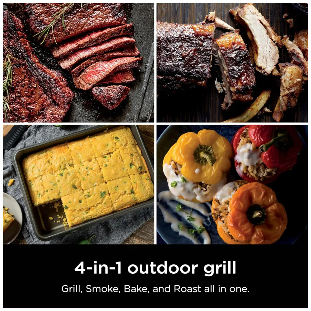 Grill Ninja OG301 Woodfire 4 em 1 Defumador Elétrico Externo Air Fryer 120V - Image 4