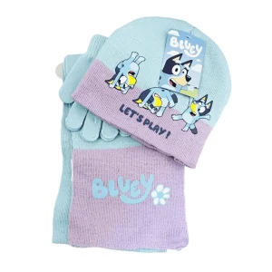 Conjunto Gorro+Cachecol+Luvas Bluey Azul