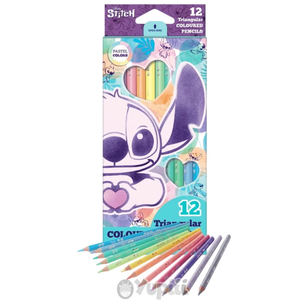 Lápis de Cor Pastel Triangular Stitch Disney “Love” 12unid. - Image 4