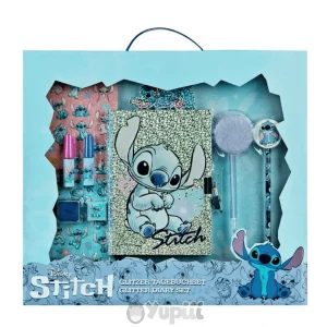 Conjunto de Escrita com Diário Glitter Lilo & Stitch