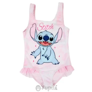 Fato de Banho Stitch Rosa com Folhos 2025