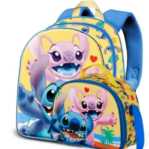 Conjunto Pré-Escolar Stitch Ocean Mochila + Lancheira 3D