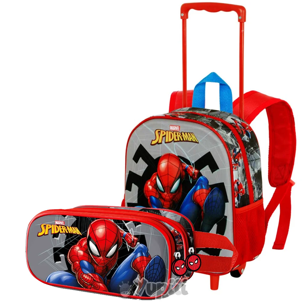 Conjunto Pré-Escolar Trolley e Estojo 3D Spiderman