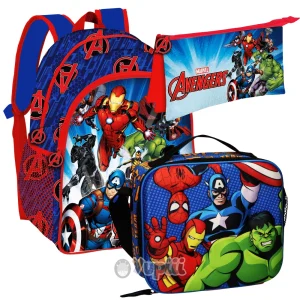 Conjunto Escolar Marvel Avengers Mochila 40cm