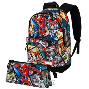 Conjunto Escolar Spiderman Panels – Mochila 44cm adaptável + Estojo