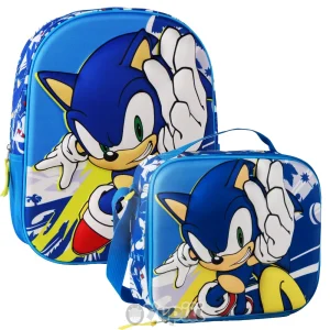 Conjunto Pré-Escolar Sonic 3D – Mochila e Lancheira Térmica