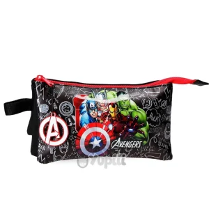 Estojo Triplo avengers Team Marvel