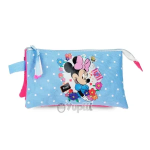 Estojo Escolar Triplo Minnie “Flowers”