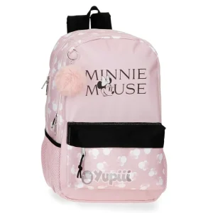 Mochila Escolar 3 fechos Minnie Mouse “Heads” 44cm